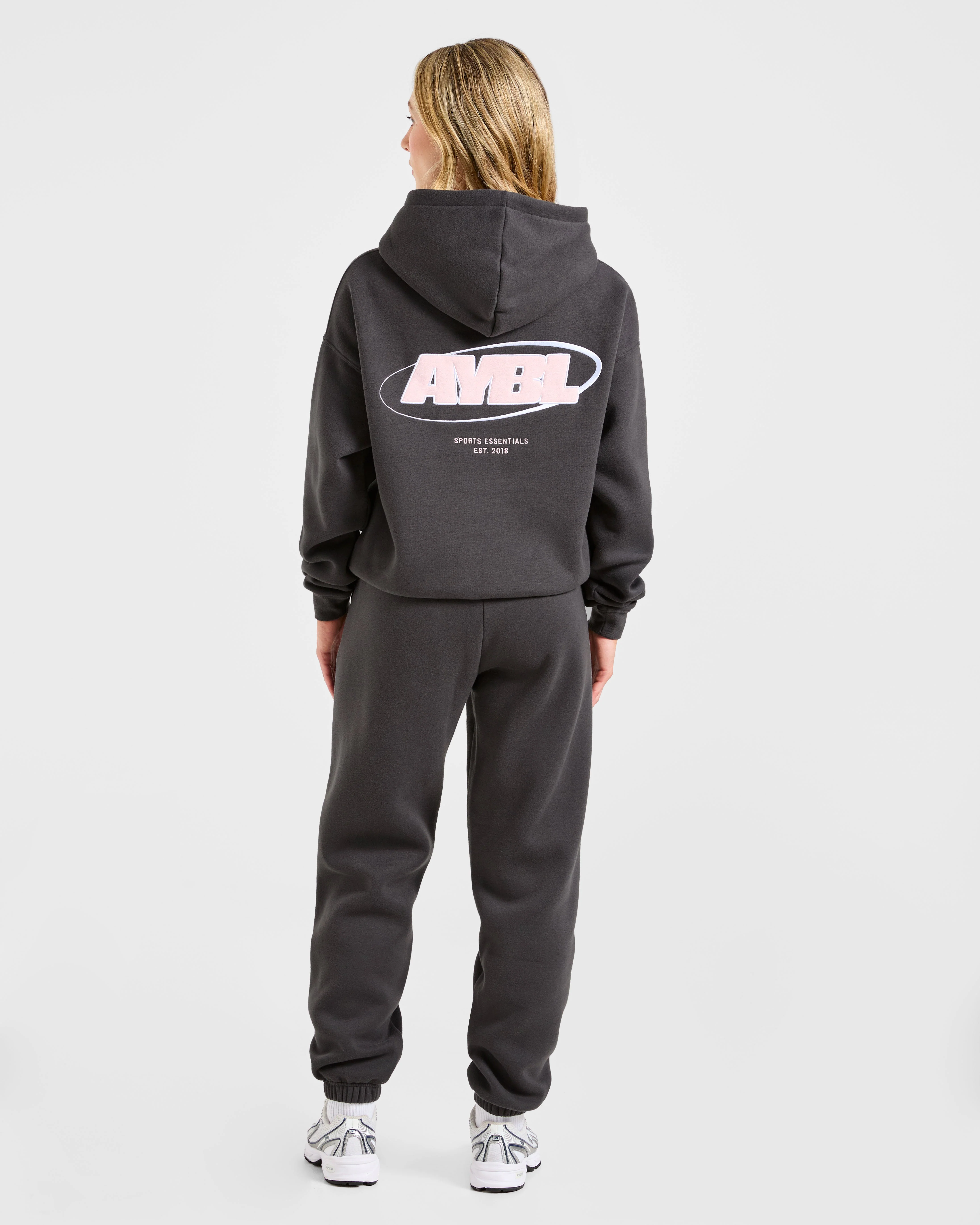 Sports Essentials Oversized Joggers - Charcoal/Rose - Image 4