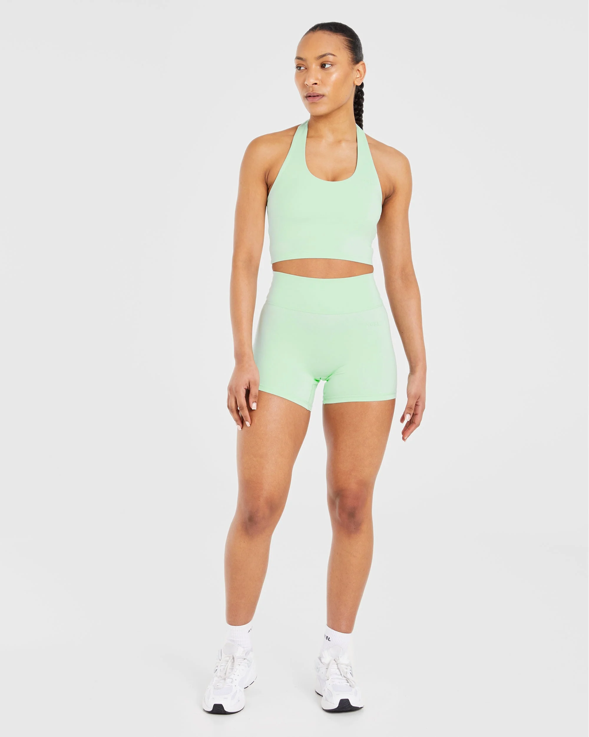 Staple Halterneck Crop Top - Mint Vert - Image 3