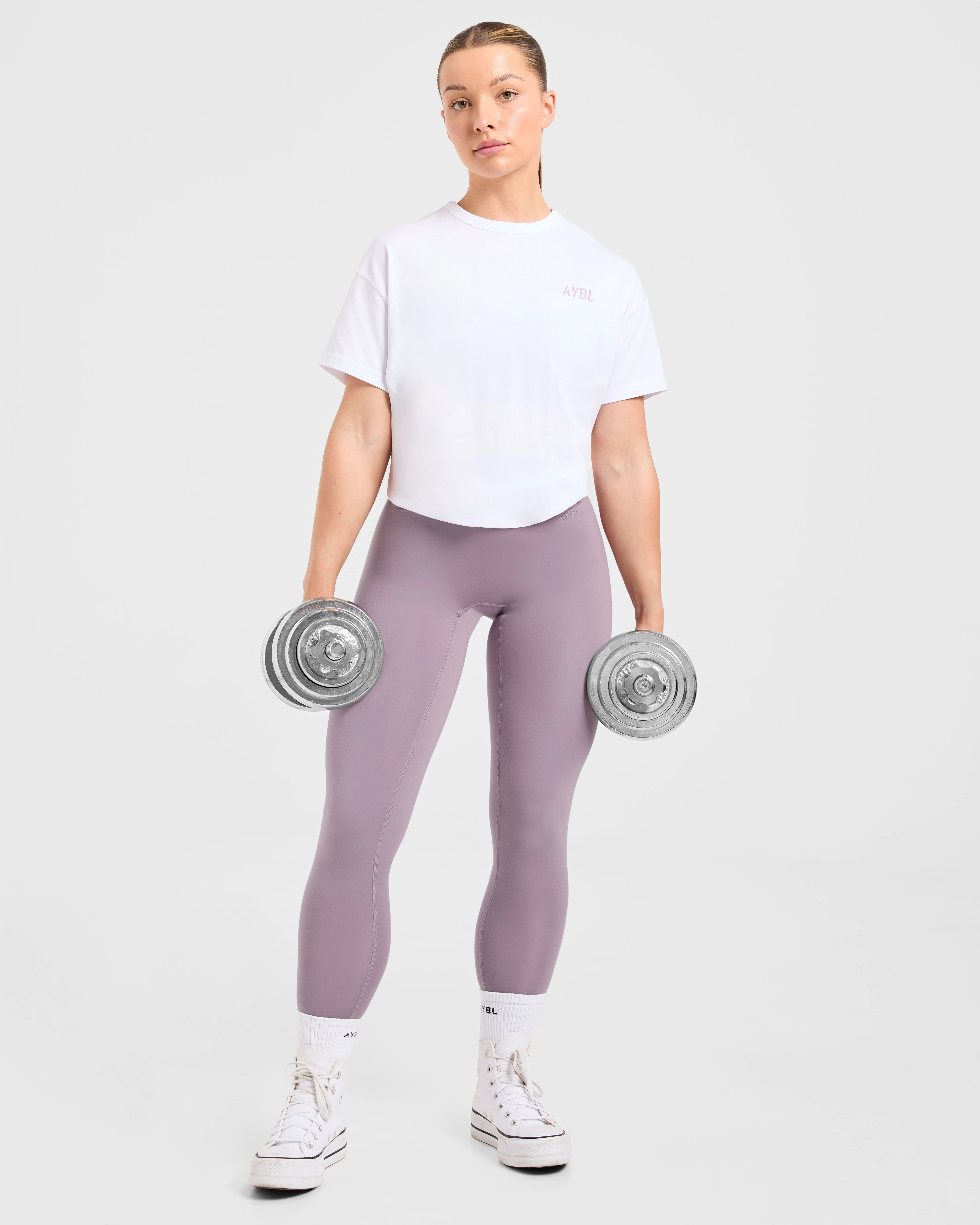 Strong Women Graphic Oversized T Shirt - Blanc/Lilac - Image 8