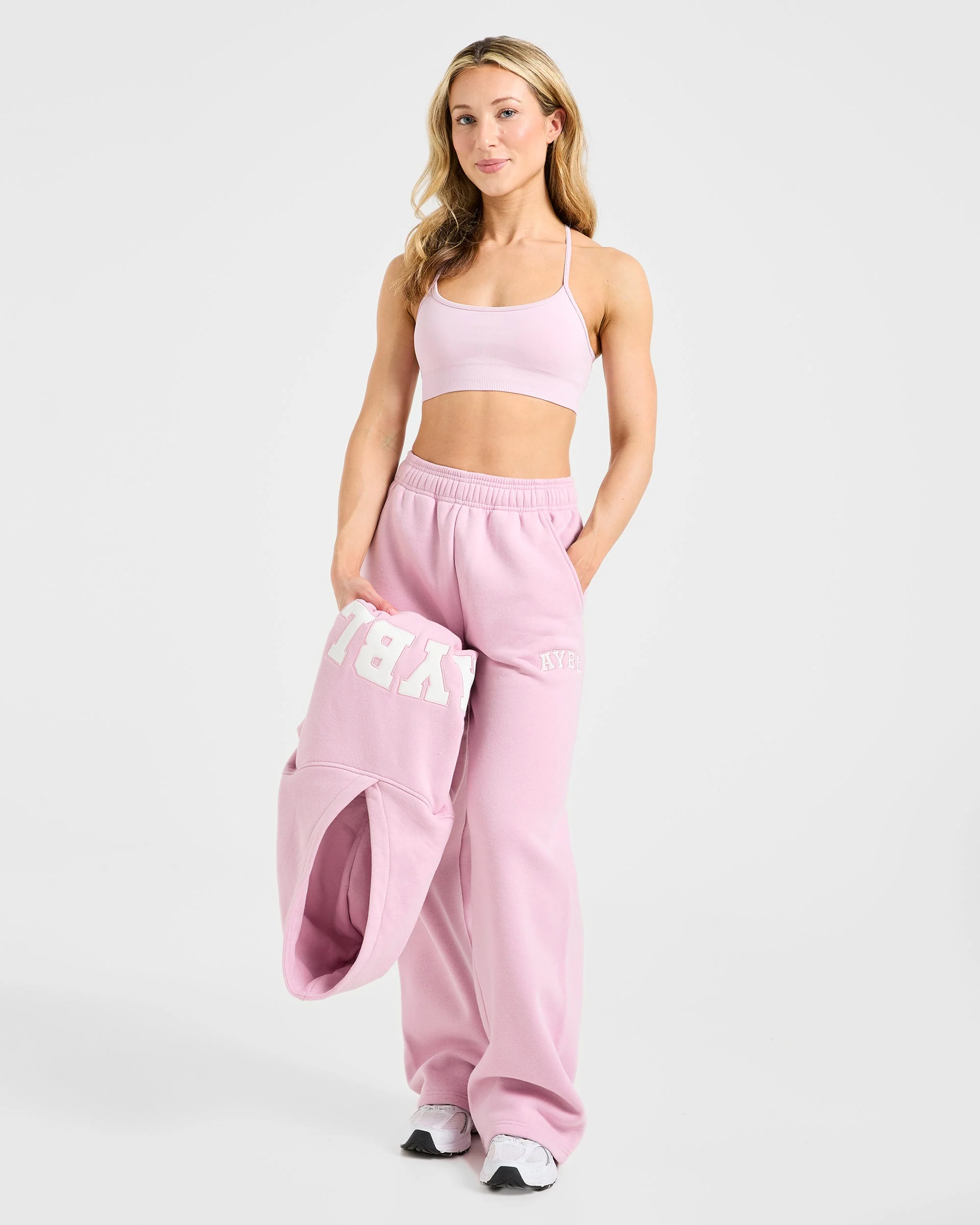 Varsity 2.0 Oversized Straight Leg Joggers - Iced Rose - Image 7