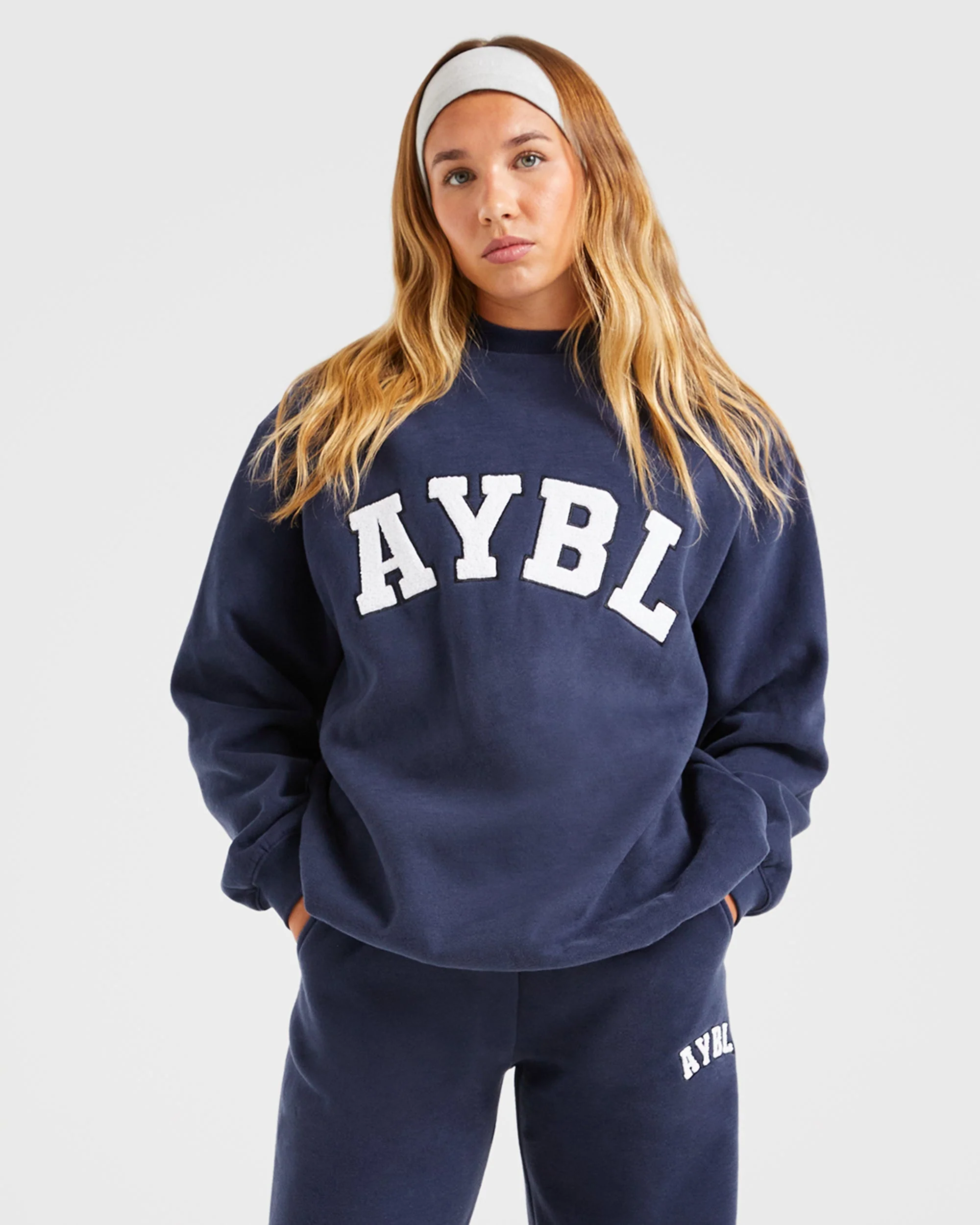 Varsity Oversized Sweatshirt - Navy - Image 7